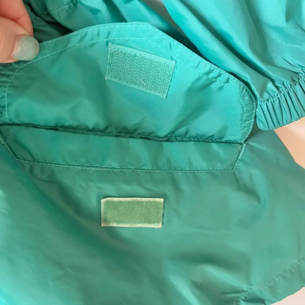 WOOLRICH Vintage Jade Green Lightweight Hooded Windbreaker Cinched Jacket SM-MED